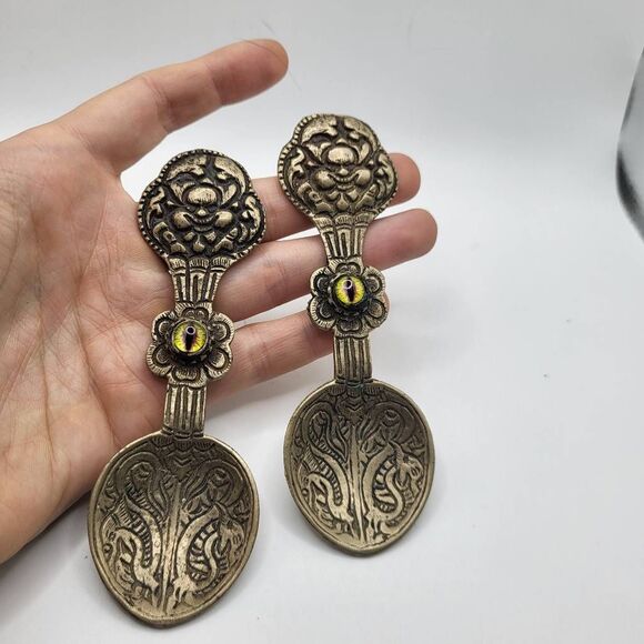 One of Kind - Set of 2 Fairycore Ceremonial Dragon Spoons - Reworked Vintage - Picture 2 of 4